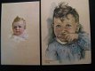 2 x Originele antieke ansichtkaarten baby's: 1 x Lotte Oldenburg Wittig - 1 - Thumbnail