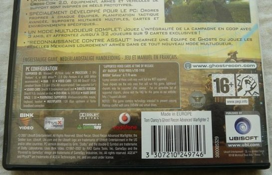 PC Spel / Game, Tom Clancy's Ghost Recon Advanced Warfighter 2, PC DVD-ROM, UBISOFT, 2007.(Nr.1) - 3