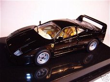 1:43 oudere Mattel HotWheels (Detailcars) Ferrari F40 zwart met te openen deuren