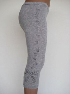 grijze legging met strassteentjes strik mt 86/92 (nr: 4563)