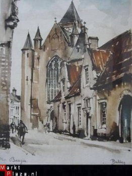 Originele ets van Brugge; Bruges genummerd nr. 40/350… - 1
