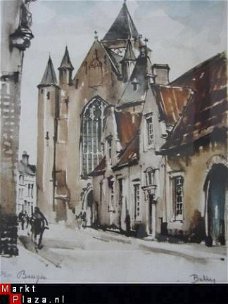 Originele ets van Brugge; Bruges genummerd nr. 40/350…