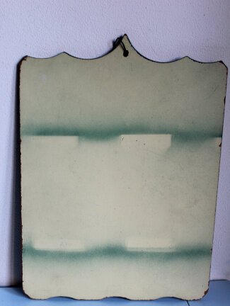 Leuke brocante spiegel groen/bloem - Afbeelding 2