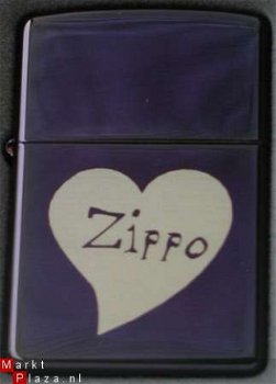 Zippo Aanster met Hart Mood Indigo finish 2003 NIEUW G214 - 1