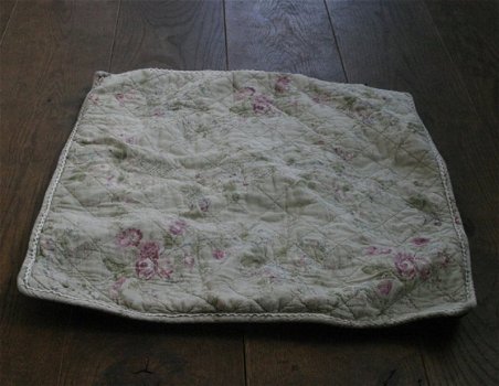 Shabby chic kussenhoes met rozen - 1