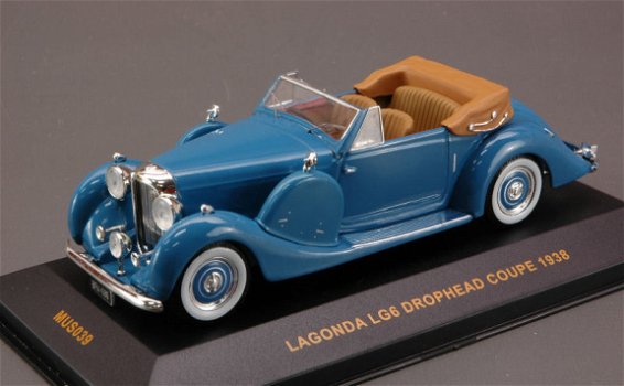 1:43 Ixo Mus039 Lagonda LG6 Drophead 1938 blauw - 1