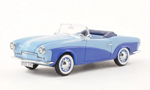 1:43 BoS Models 43295 Rometsch Lawrence Cabriolet Blue 1959 (VW Volkswagen) - 0