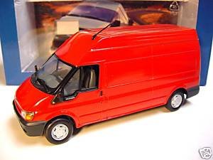 1:43 Minichamps Ford Transit 2000 rood gesloten bestelwagen met hoog dak - 1