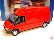 1:43 Minichamps Ford Transit 2000 rood gesloten bestelwagen met hoog dak - 1 - Thumbnail