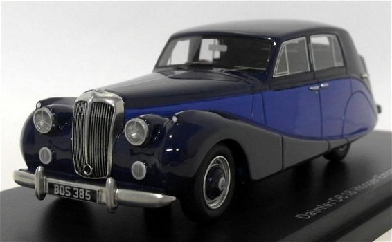1:43 BoS-Models 43385 Daimler DB18 Hooper Empress twotone blue 1950 blauw-donkerblauw - 2