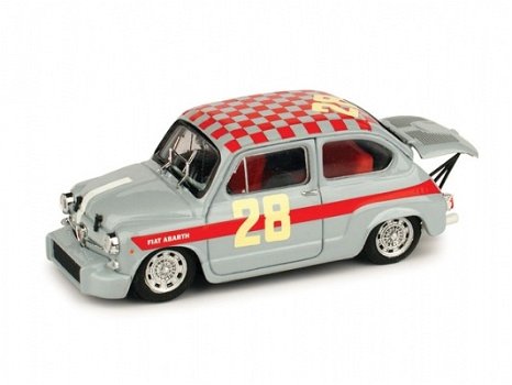 1:43 BRUMM Fiat Abarth 1000 #28 1966 grijs berlina - 0