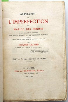 Alphabet de l'imperfection et malice des femmes 1876 Olivier - 4