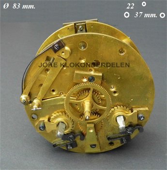 Pendule uurwerk voor onderdelen = Japy -37409 - 0