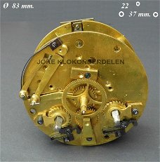 Pendule uurwerk voor onderdelen = Japy -37409