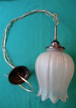 Antieke hanglamp ca 1930 no 102. Totale lengte 100 cm. Diame - 2