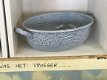 vintage grijsgwolkte schaal met handvatten - 1 - Thumbnail