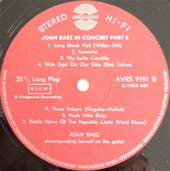 LP - Joan Baez - In concert 2 - 2