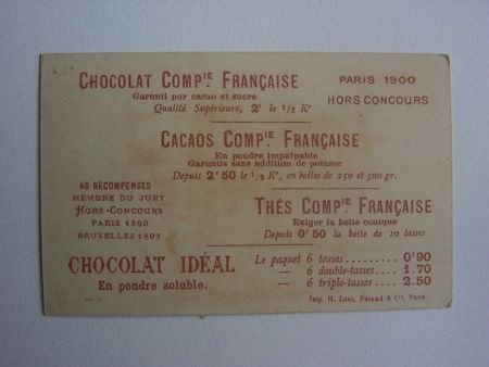 Oud reclamekaartje : wereldtentoonstelling 1900, chocola - 2