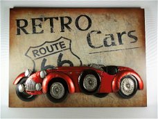 Wanddecoratie metaal Retro Cars