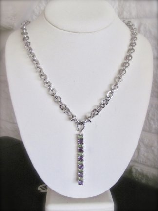 NIEUW Zwaar zilveren Y-collier zirkonia INCLUSIEF VERZENDEN - nr. 1