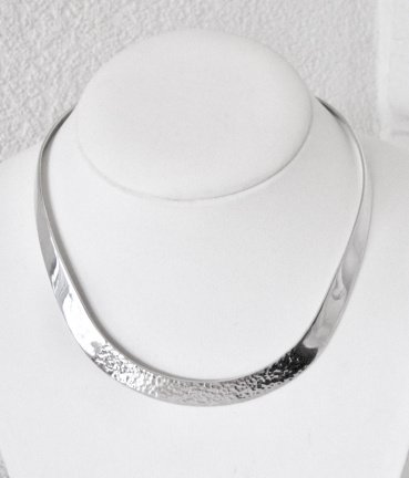 NIEUW Zilveren spangcollier hamerslag INCLUSIEF VERZENDEN! - nr. 1