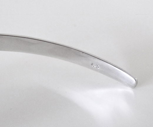 NIEUW Zilveren spangcollier hamerslag INCLUSIEF VERZENDEN! - Afbeelding 3