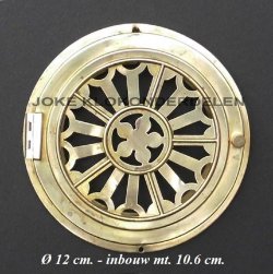 === Achter deur pendule = koper = oud === 36944