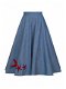 Collectif, Debbie Starfish Swing Skirt. Mooie vintage rok in denim look. - 2 - Thumbnail