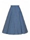 Collectif, Debbie Starfish Swing Skirt. Mooie vintage rok in denim look. - 3 - Thumbnail