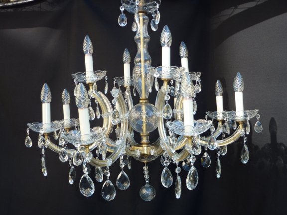12 lamps Maria Theresia kroonluchter met hoge bogen - Afbeelding 3