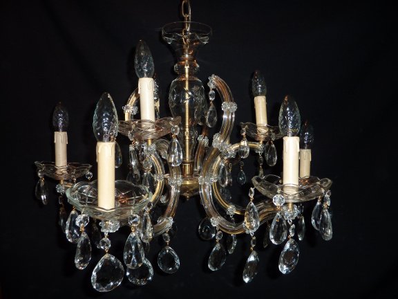 stel 9 lamps Maria Theresia kroonluchters hoog model - Afbeelding 2