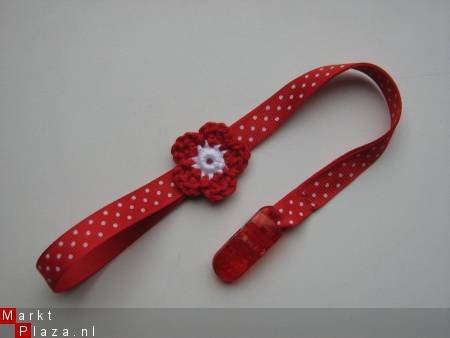 ** Speenkoord polkadot (rood) - nr. 1