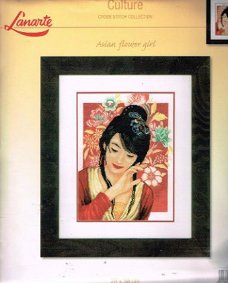 AANBIEDING LANARTE BORDUURPAKKET " ASIAN FLOWER GIRL '