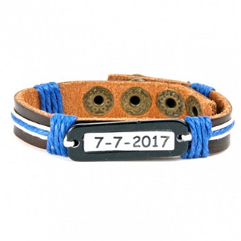 beste meester cadeau leren armband met zwart touw - 3