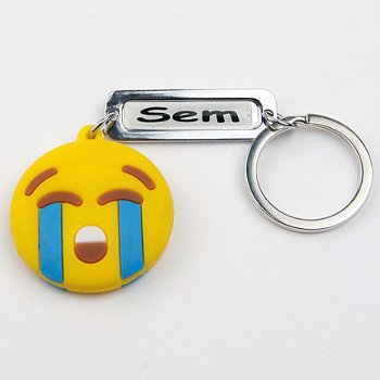 bedankt juf cadeau naam sleutelhanger emoticon hartjesogen - 8