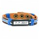 bedankt juf cadeau leren naam armband met decoratief rood touw - 2 - Thumbnail