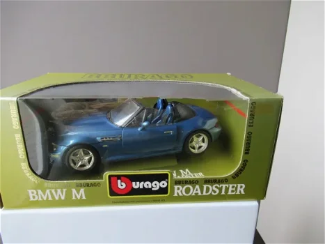 1:18 Bburago BMW Z3 M roadster blauw - 1