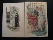 2 x Originele vintage ansichtkaarten verliefde jongeren....jaren 20 - 1 - Thumbnail