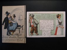 2 x Originele antieke ansichtkaarten Hans und Liese - R. Roeder (275)...jaren 00