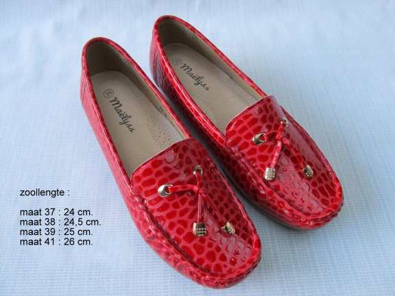 DAMES INSTAPPER / MOCCASINS / ROOD MAAT 38 / NIEUW ! - nr. 1