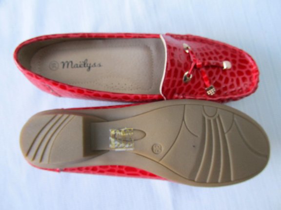 DAMES INSTAPPER / MOCCASINS / ROOD MAAT 38 / NIEUW ! - Afbeelding 4