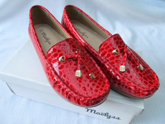 DAMES INSTAPPER / MOCCASINS / ROOD MAAT 38 / NIEUW ! - Afbeelding 8