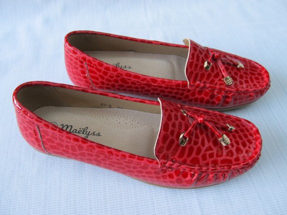 DAMES INSTAPPER / MOCCASINS / ROOD MAAT 39 / NIEUW ! - Afbeelding 2