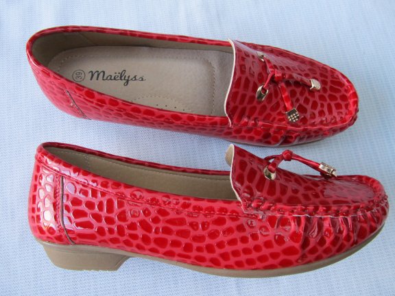 DAMES INSTAPPER / MOCCASINS / ROOD MAAT 39 / NIEUW ! - Afbeelding 3