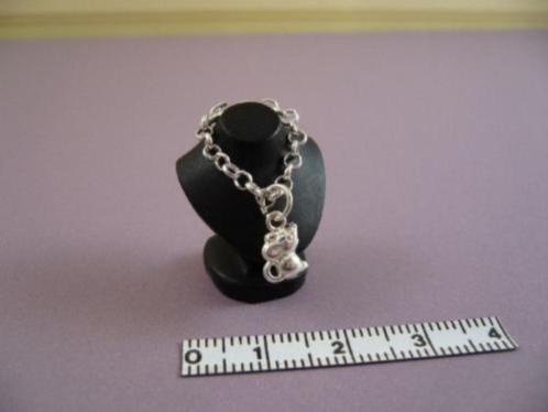 poppenhuis miniaturen echt zilveren ketting met katje - nr. 1