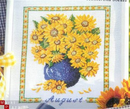 borduurpatroon 351 vaas met zonnebloemen - 1