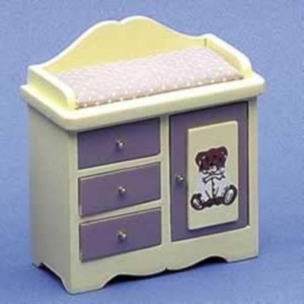 poppenhuis miniaturen kommode lila zacht geel - nr. 1