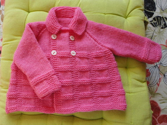 014 Cyclaam rood (oud rose) jasje maat ca. 56 - Afbeelding 3
