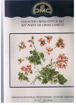 OPRUIMING DMC BORDUURPAKKET ,GERANIUMS XC 0537 A - 1