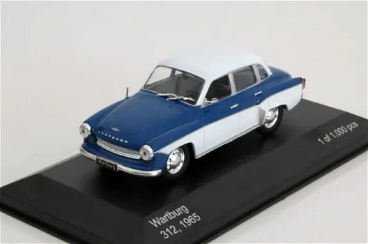 1:43 Whitebox WB125 Wartburg 312 blauw-wit 1965 - 1